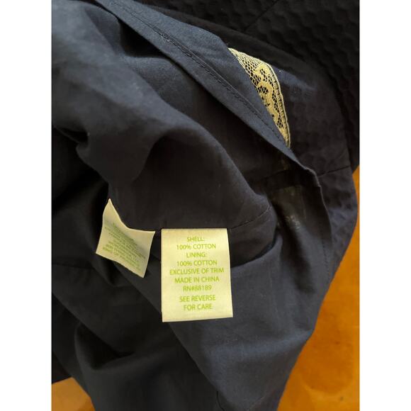 Lilly Pulitzer Esme Dress in Navy with Gold Metallic Trim Size 2 - Picture 9 of 9